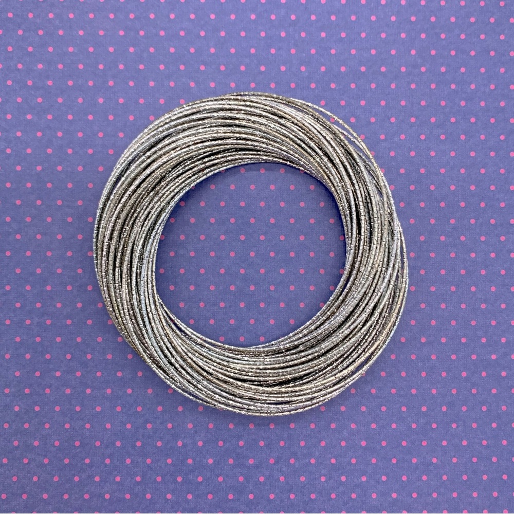 Fun multi-ring silver bangle bracelet! - Picture 2 of 5